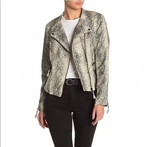 Blank NYC Snakeskin Print Faux Leather Jacket